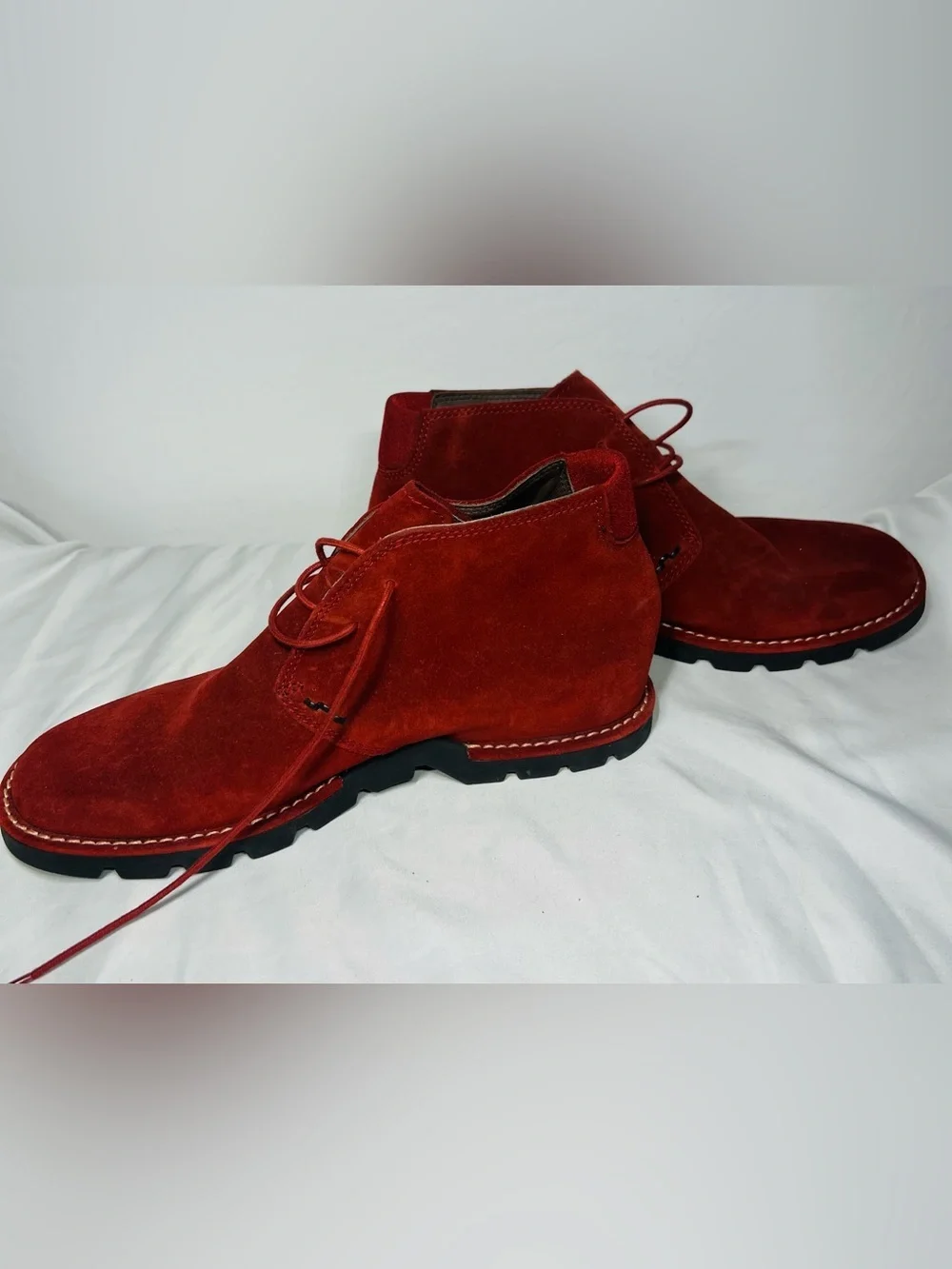 Cole Haan Country Waterproof Red Suede Chukka Boots Men’s Size 9B Narrow Lace Up